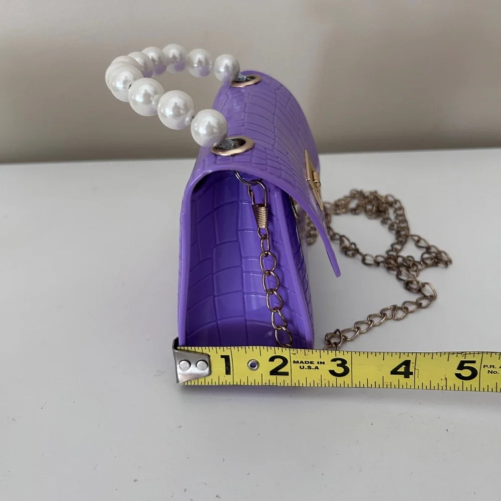 Pearl-Handle Mini Shoulder Bag in Lavender